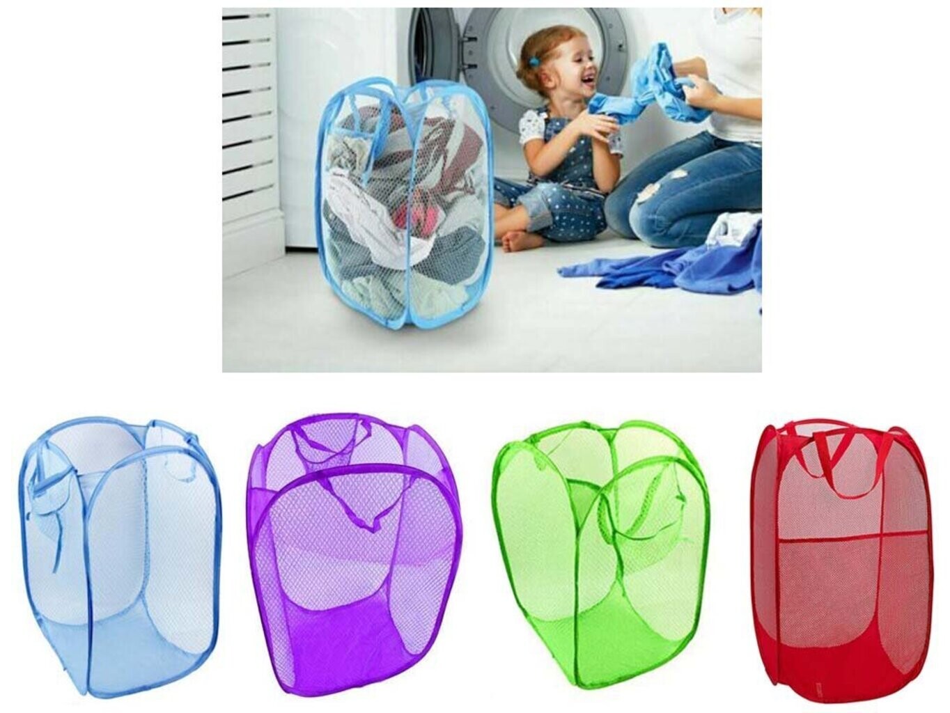 VERK Skládací koš na prádlo color 70 cm x 37 cm x 37 cm Barva: Fialová