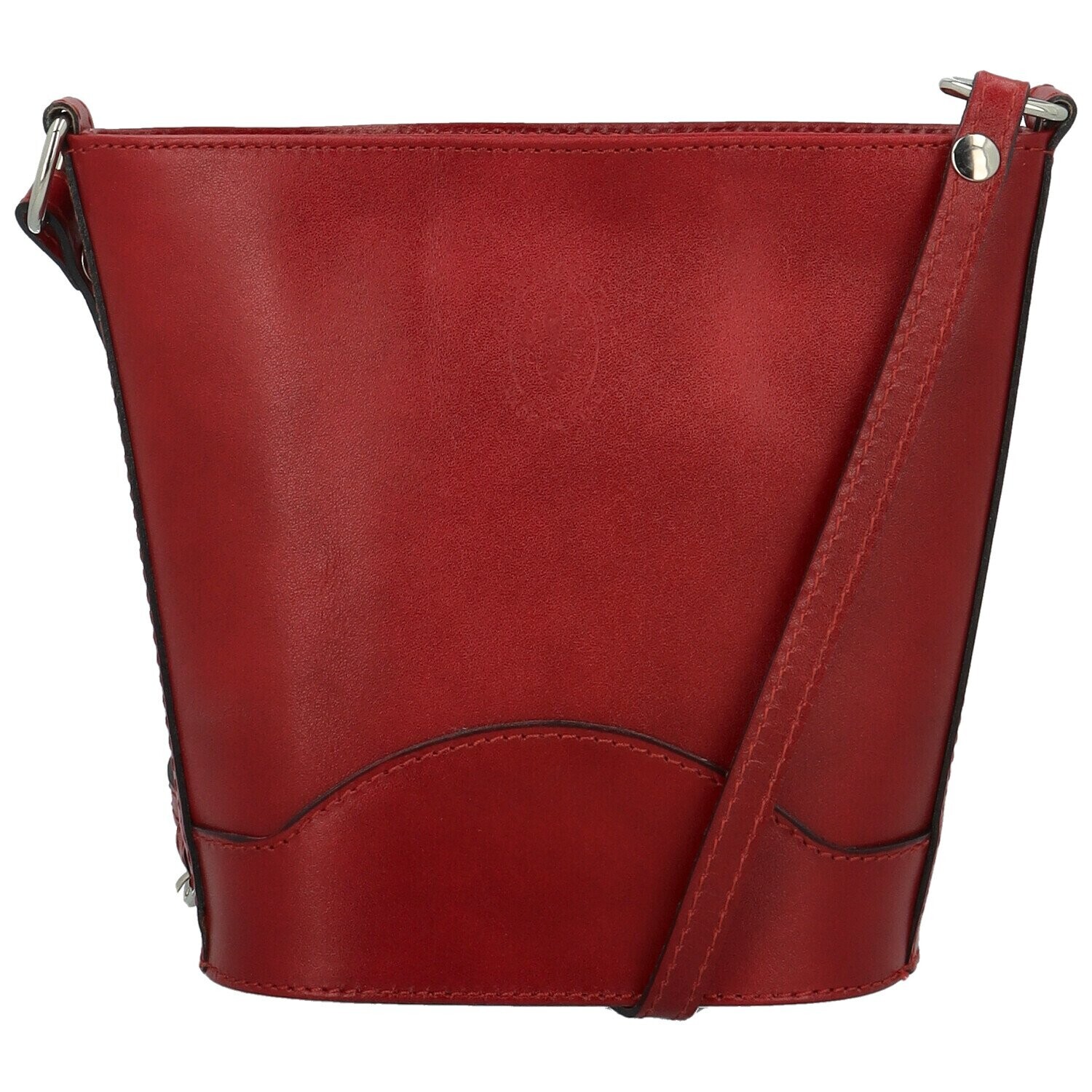 Módní dámská kožená crossbody kabelka Elvire, červená