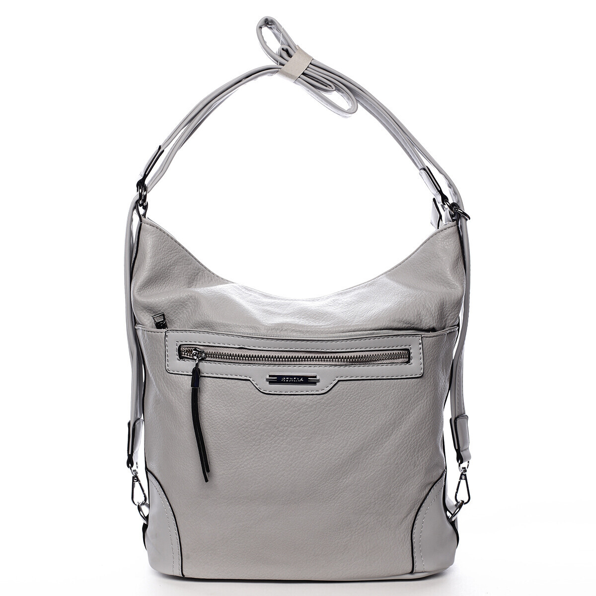 Dámská pohodlná koženková kabelka/batoh Anicet šedá