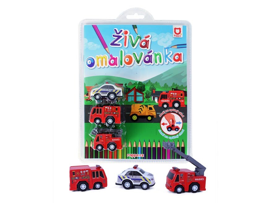 Omalovánky 18x23,5cm záchranáři + 3ks aut