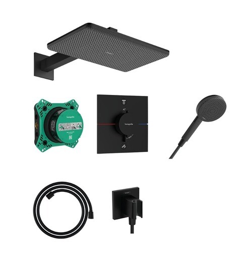 Sprchový systém Hansgrohe Raindance Alive Q s termostatickou baterií matná černá 24620670