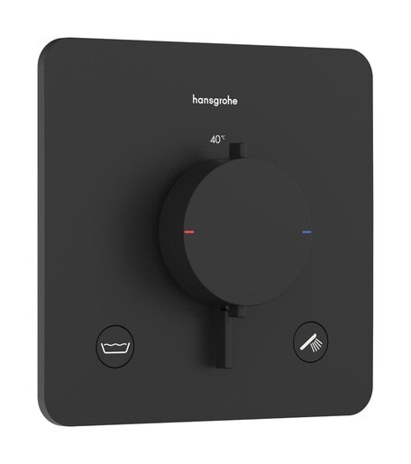 Sprchová a vanová baterie Hansgrohe Ecostat Comfort Q bez podomítkového tělesa matná černá 33717670