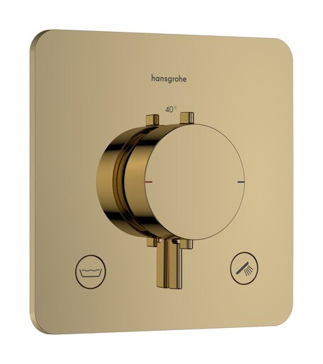 Sprchová a vanová baterie Hansgrohe Ecostat Comfort Q bez podomítkového tělesa leštěný vzhled zlata 33717990