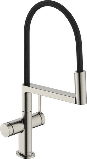 Dřezová baterie Hansgrohe Talis Select M54 PowderSpray s otočným ramínkem, 2 proudy vzhled nerezu 72861800