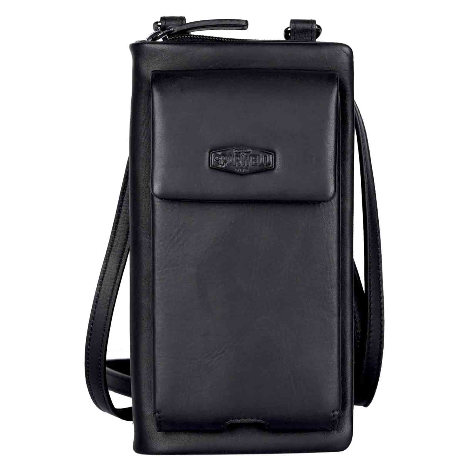 Kožená dámská kabelka s peněženkou Sparwell Livia - černá