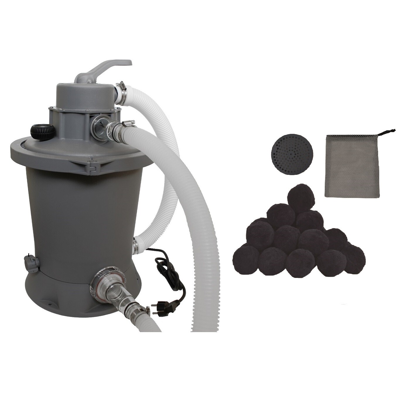 Akční set - písková filtrace Standard - průtok 3.028 l-h + filtrační náplň Carbon Fiber Ball 400g