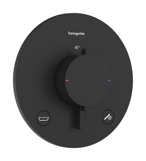 Sprchová a vanová baterie Hansgrohe Ecostat Comfort S bez podomítkového tělesa matná černá 33718670