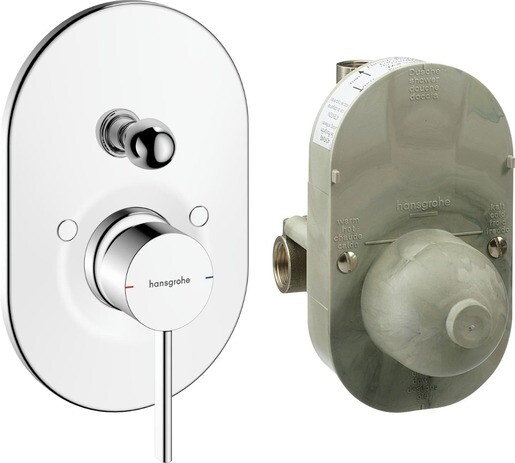 Sprchová a vanová baterie Hansgrohe Zesis S včetně podomítkového tělesa chrom 74418000