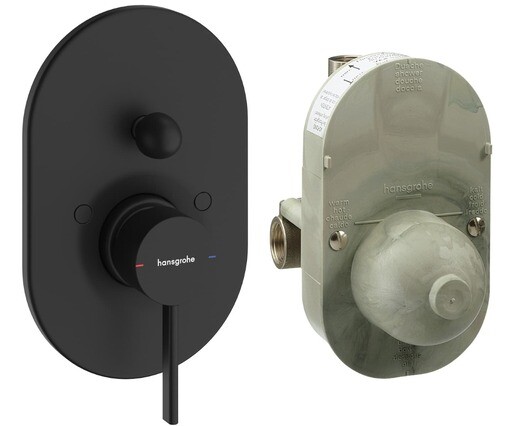 Sprchová a vanová baterie Hansgrohe Zesis S včetně podomítkového tělesa matná černá 74418670
