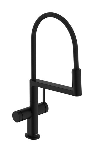Dřezová baterie Hansgrohe Talis Select M54 PowderSpray s otočným ramínkem, 2 proudy matná černá 72861670