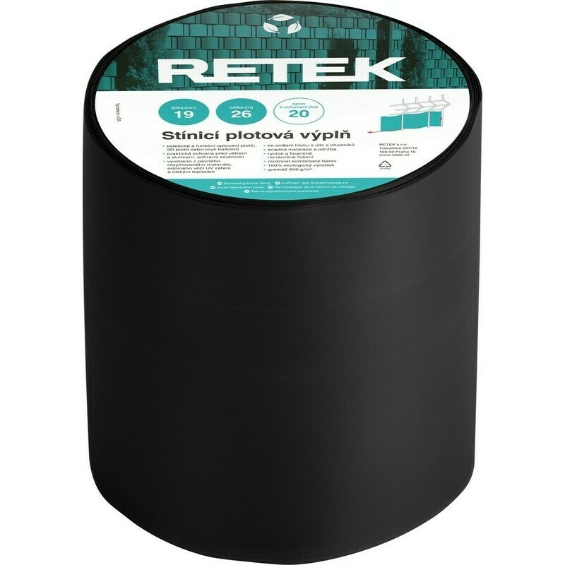 Plotová výplň stínicí RETEK PREMIUM tmavě hnědá RAL 8019 (26 m/bal.)