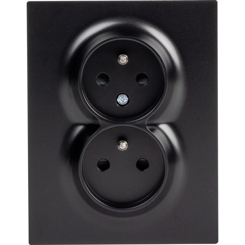 Zásuvka 230 V dvojnásobná TEM Logiq černá