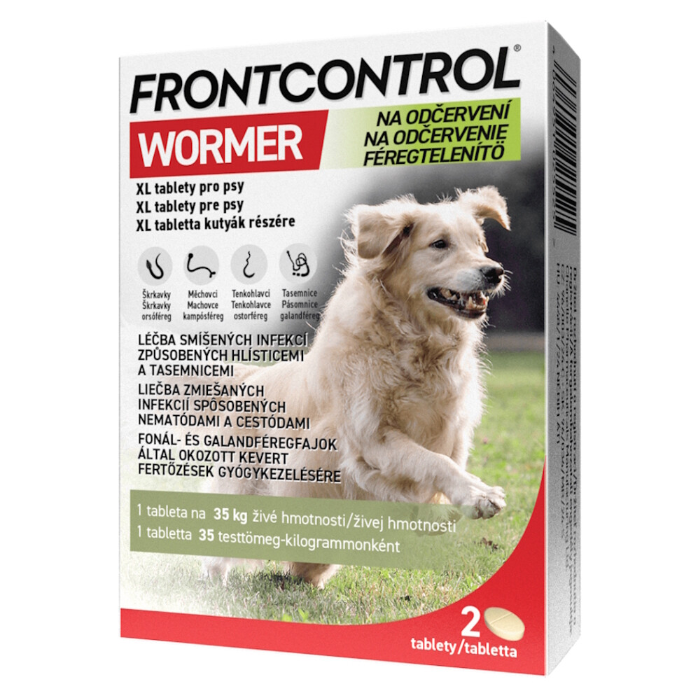 FRONTCONTROL Wormer na odčervení XL tablety pro psy 2 kusy