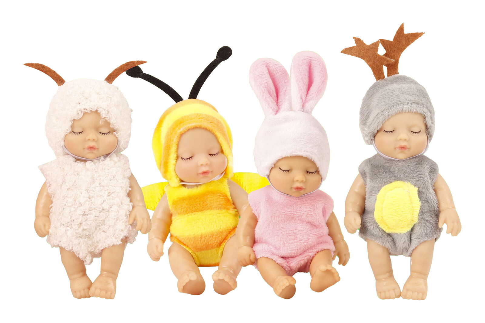 Miminko v oblečku s motivy zvířátek 12 cm