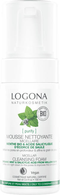 Logona Micelární čistící pěna BIO máta a kyselina salicylová - mastná, smíšená pleť 100ml