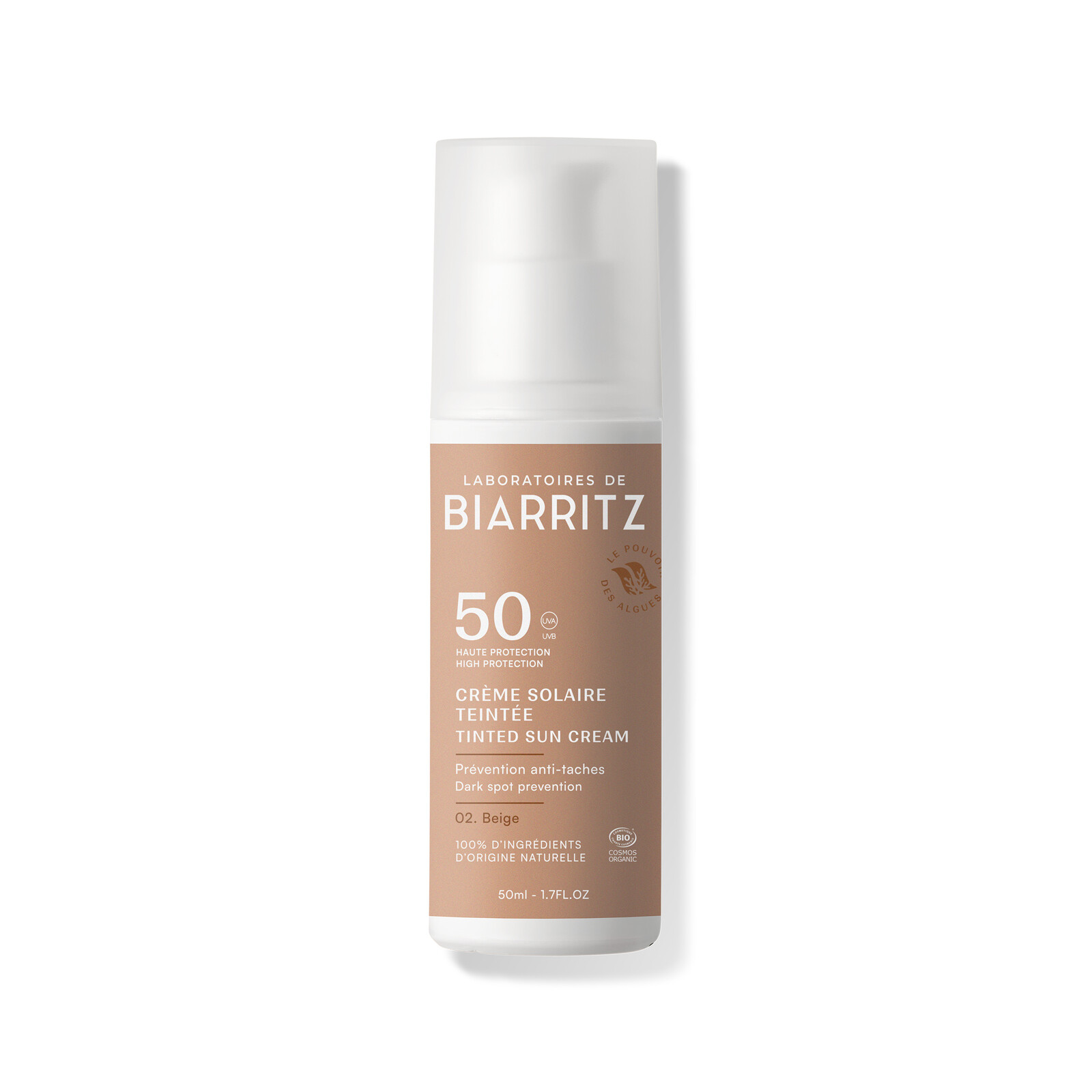 Laboratoires de Biarritz ALGA MARIS tónovací krém s faktorem SPF50 50 ml, 02 beige 50ml