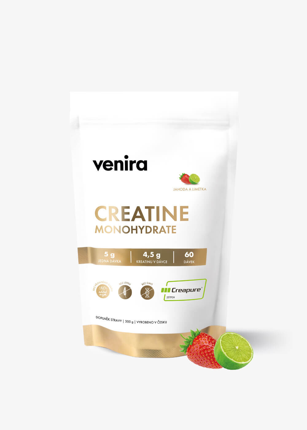 VENIRA kreatin monohydrát Creapure®, jahoda-limetka, 300 g
