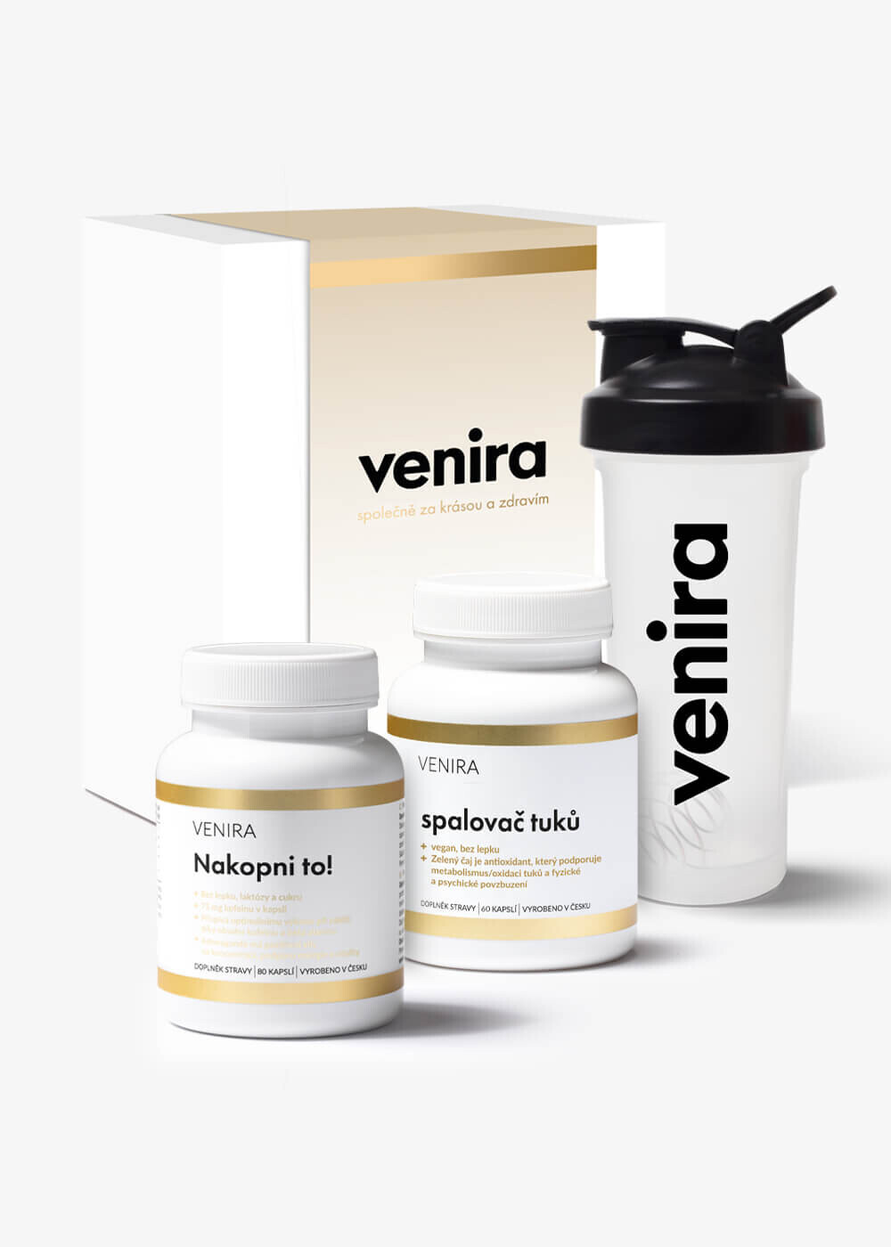 VENIRA dárková sada - nakopni to, spalovač tuků, shaker