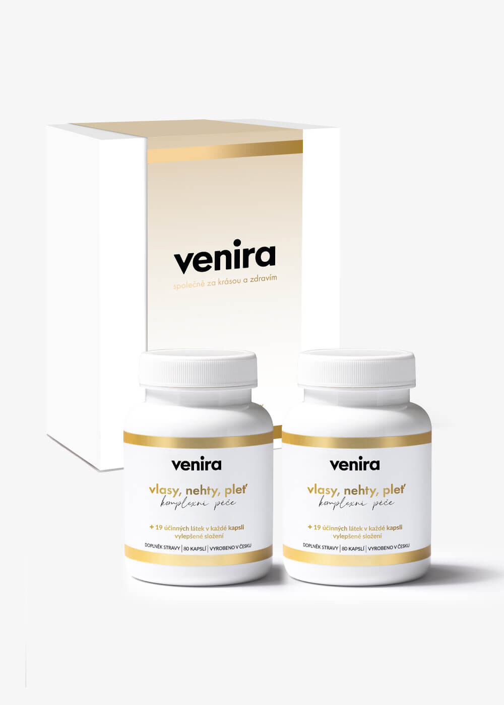 VENIRA dárková sada pro vlasy, nehty a pleť - dvojbalení kapslí pro vlasy, nehty a pleť