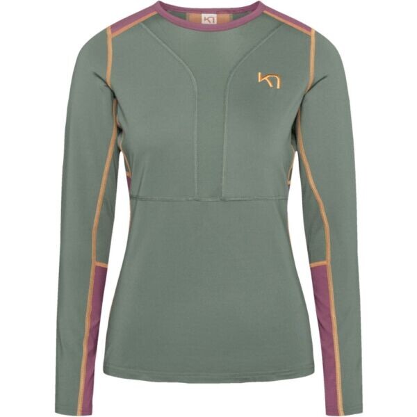 KARI TRAA TIRILL LS Dámské funkční triko, khaki, velikost