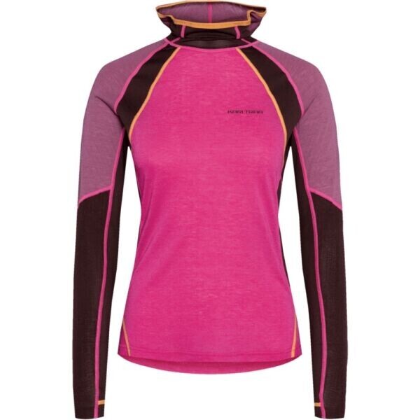 KARI TRAA ALMA Dámské merino triko s kapucí, růžová, velikost