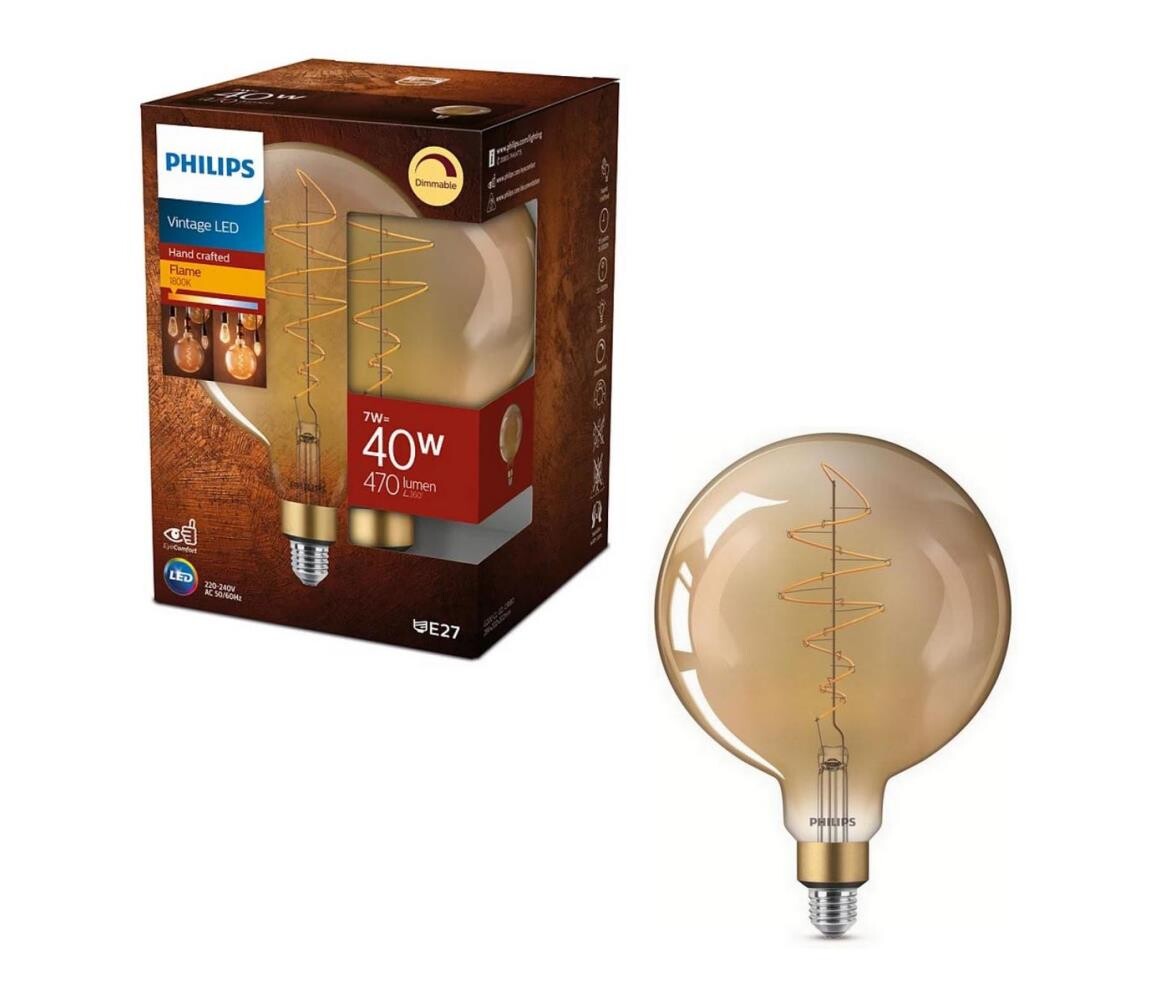 Philips LED Stmívatelná žárovka VINTAGE Philips G200 E27/7W/230V 2000K