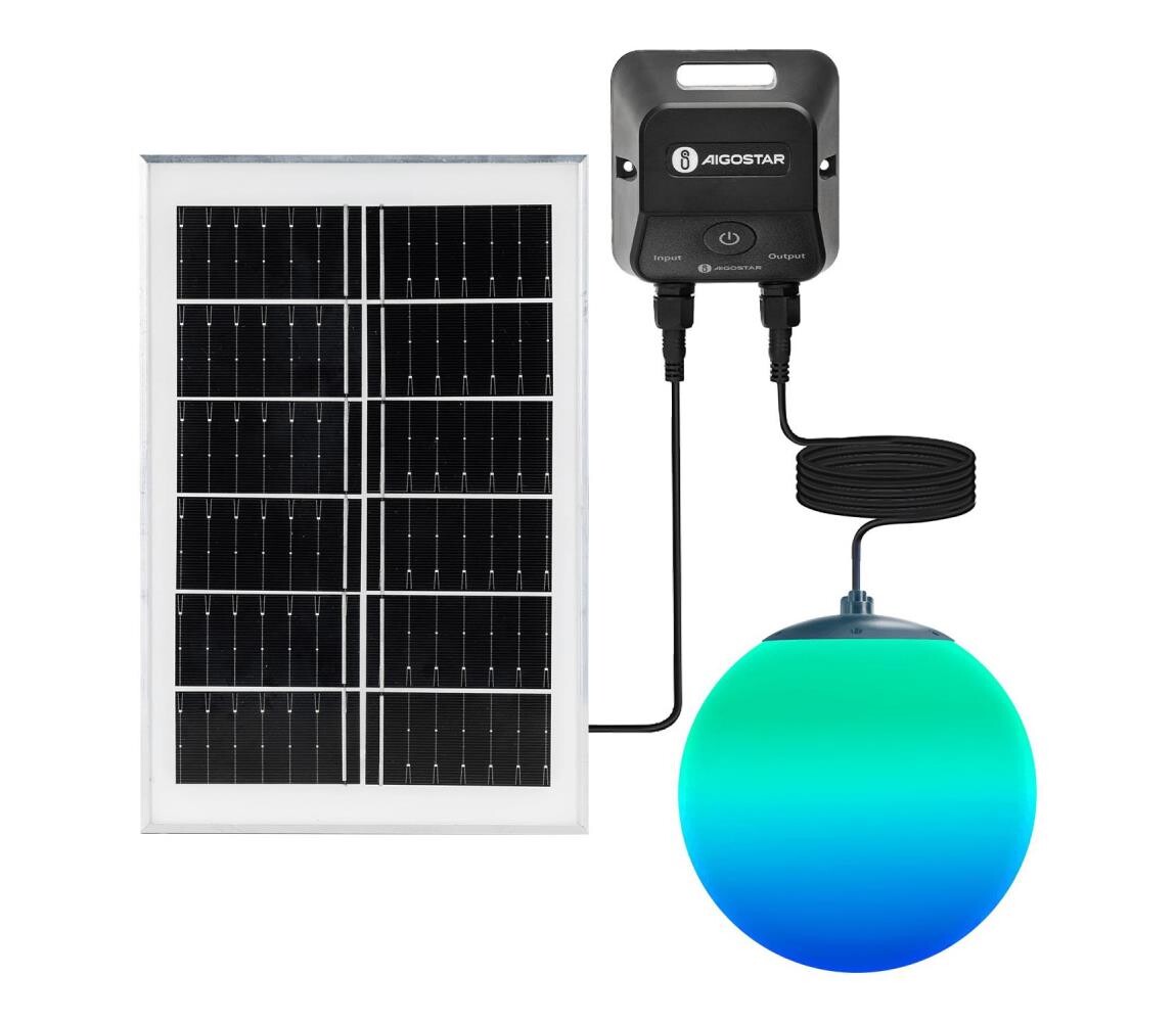 B.V. -LED RGB Solární lustr MESH 20W/3,7V 4000 mAh 2700K-6500K IP65 pr. 20 cm