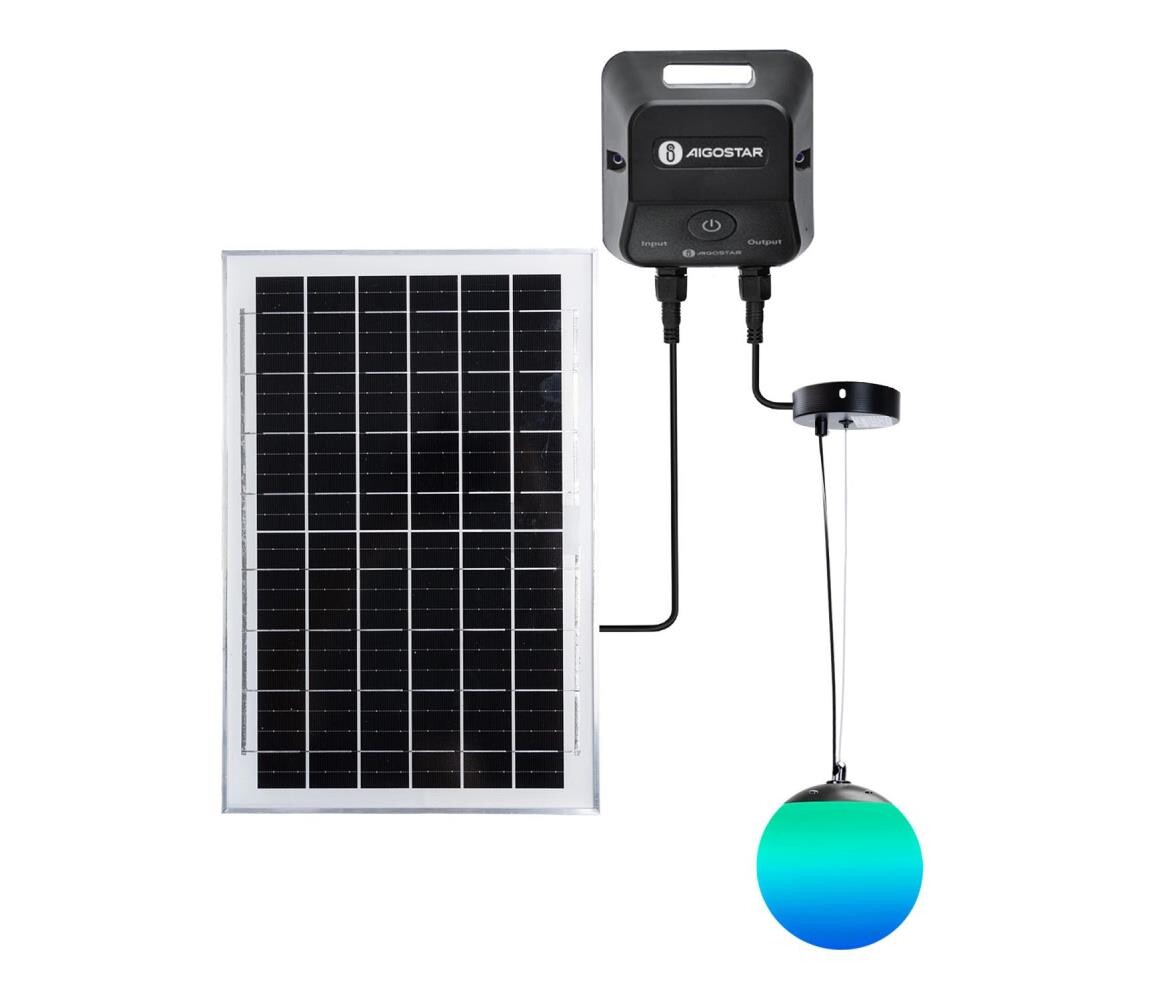 B.V. -LED RGB Solární lustr MESH 35W/3,7V 8000 mAh 2700K-6500K IP65 pr. 30 cm