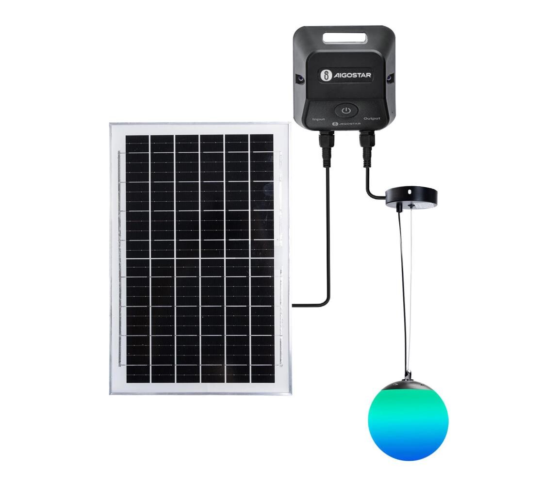 B.V. -LED RGB Solární lustr MESH 35W/3,7V 8000 mAh 2700K-6500K IP65 pr. 50 cm