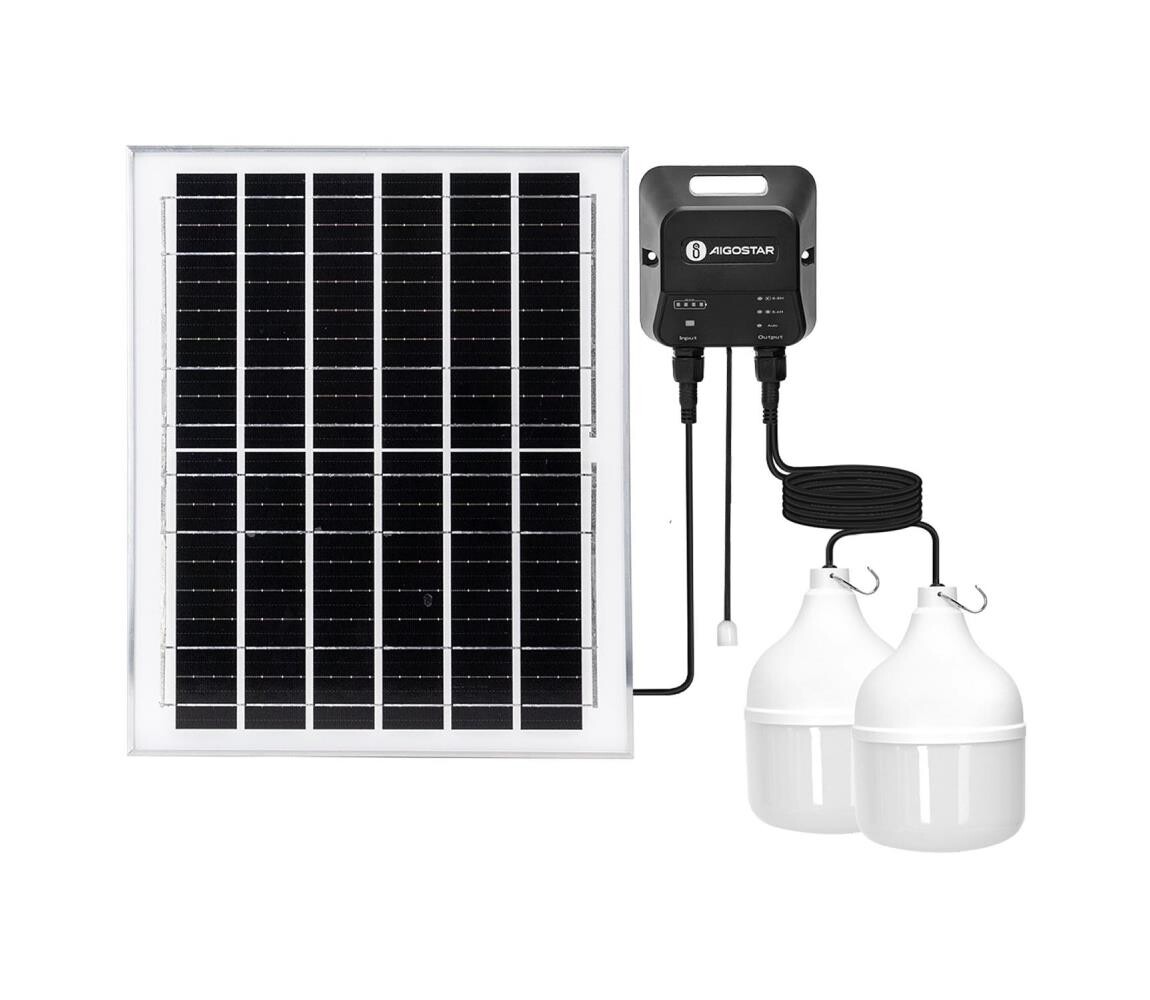 B.V.  - LED Solární lustr 2xLED/70W/12V 12000 mAh 6500K pr. 12 cm