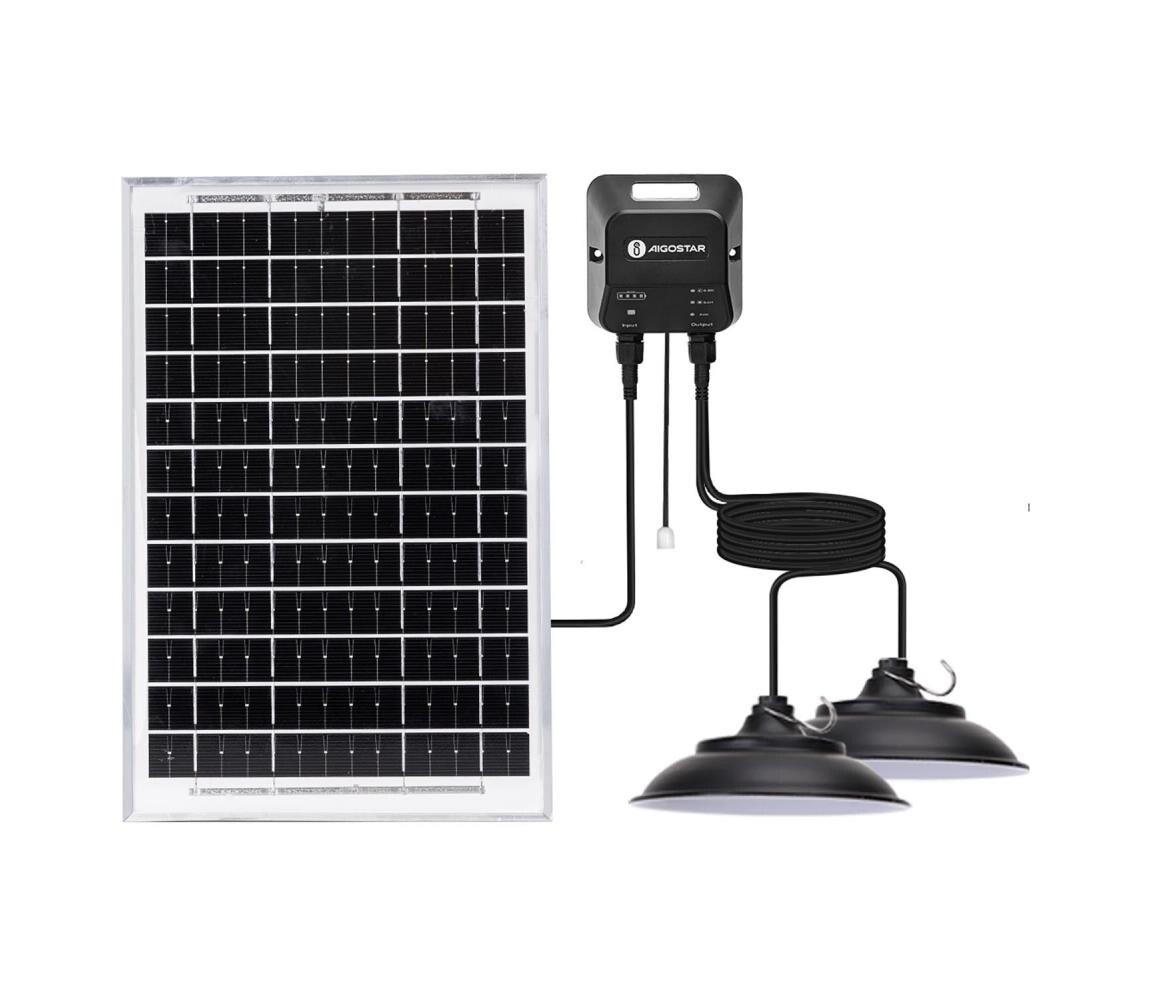 B.V.  - LED Solární lustr se senzorem 2xLED/35W/12V 6000 mAh 6500K pr. 15 cm