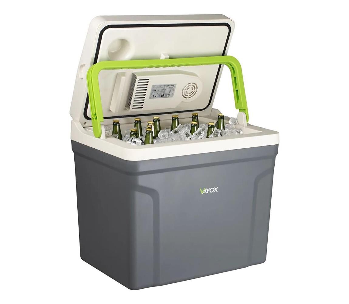 Vayox Cestovní lednička s funkcí ohřevu 27 l 230V/12V/24V šedá