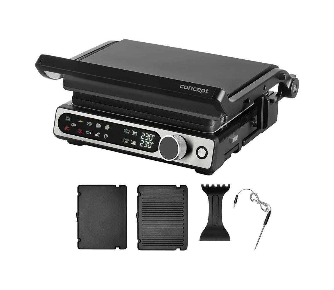 Concept Concept ge3500 - Kontaktní gril s teplotní sondou 2000W/230V černá