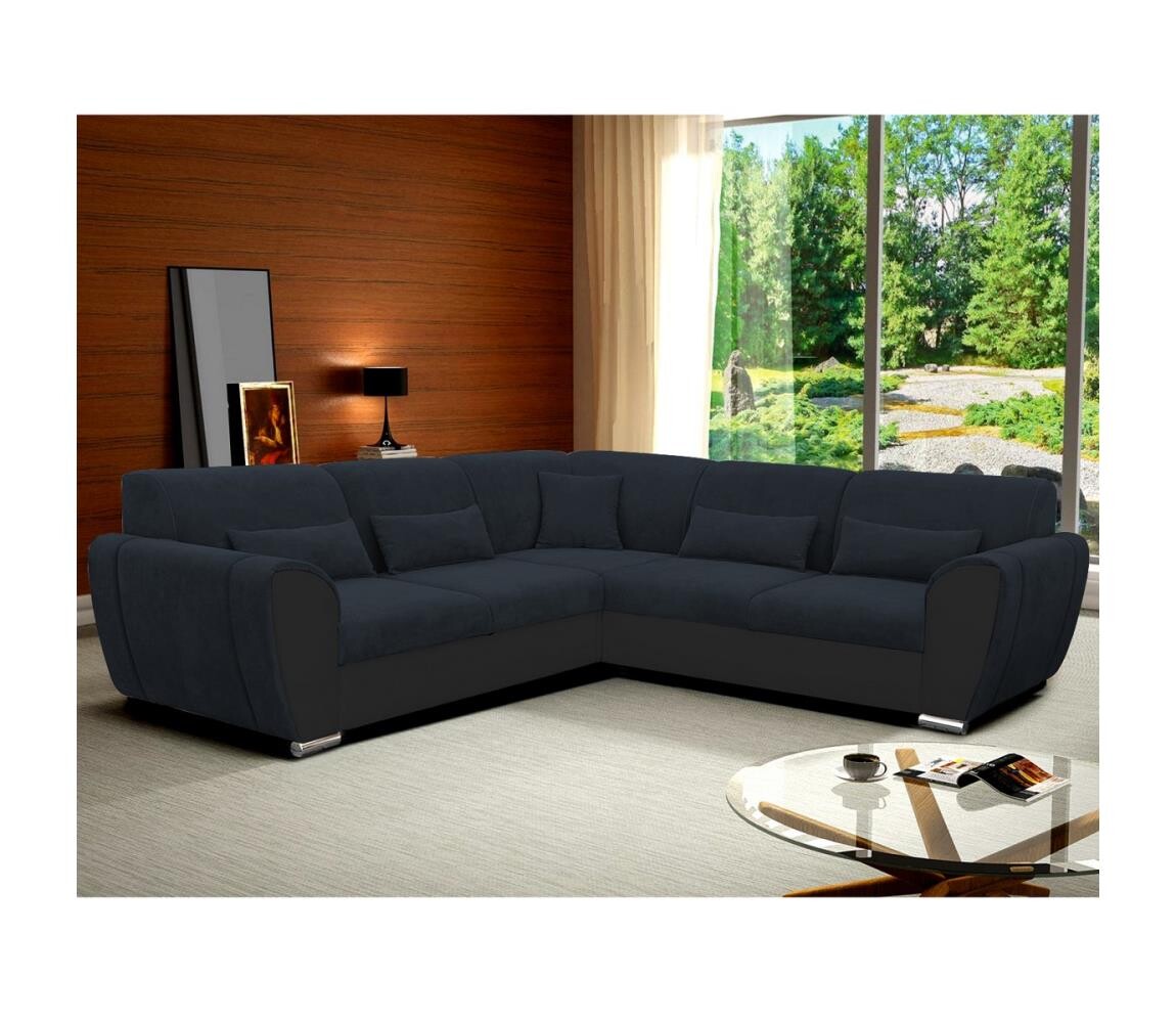 Filex Rozk. rohová sedací souprava s úložným prostorem do L VISEU pravá antracit/černá