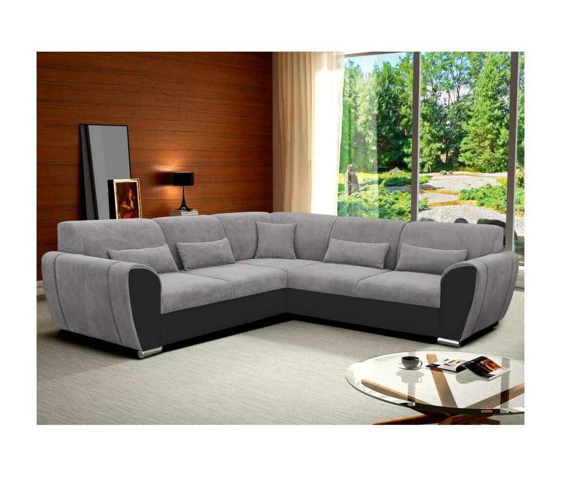 Filex Rozk. rohová sedací souprava s úložným prostorem do L VISEU pravá šedá/černá