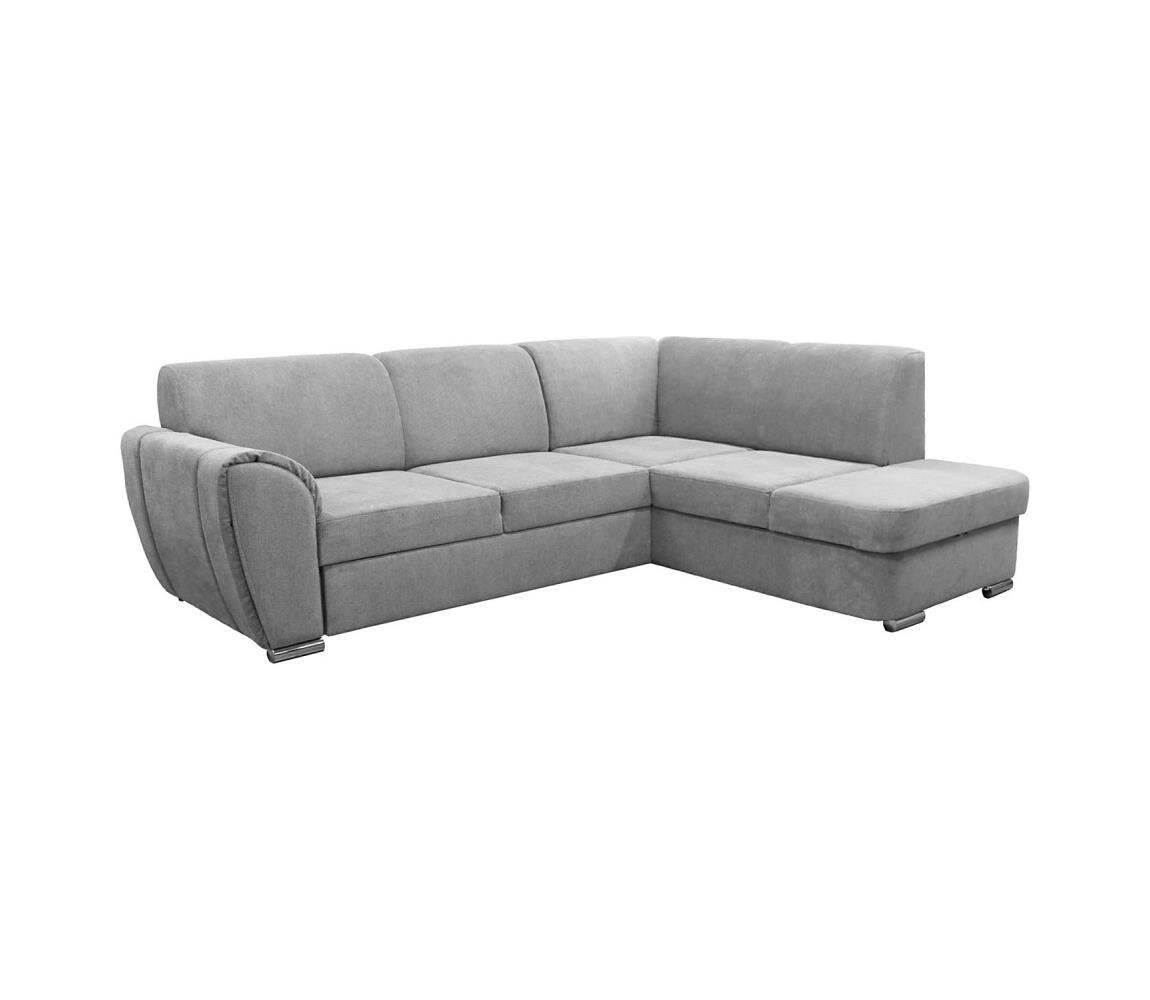 Filex Rozkládací rohová sedací souprava s úložným prostorem do L SERPA pravá šedá