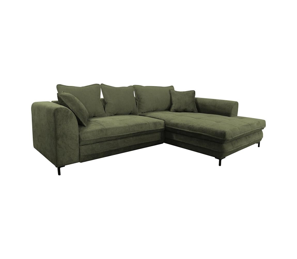 Filex Rozkládací rohová sedací souprava s úložným prostorem do L LAGOA pravá zelená