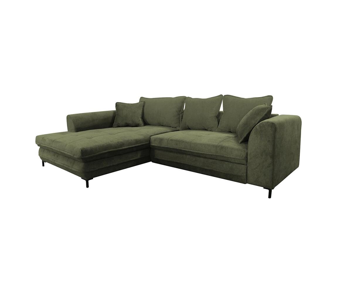 Filex Rozkládací rohová sedací souprava s úložným prostorem do L LAGOA levá zelená