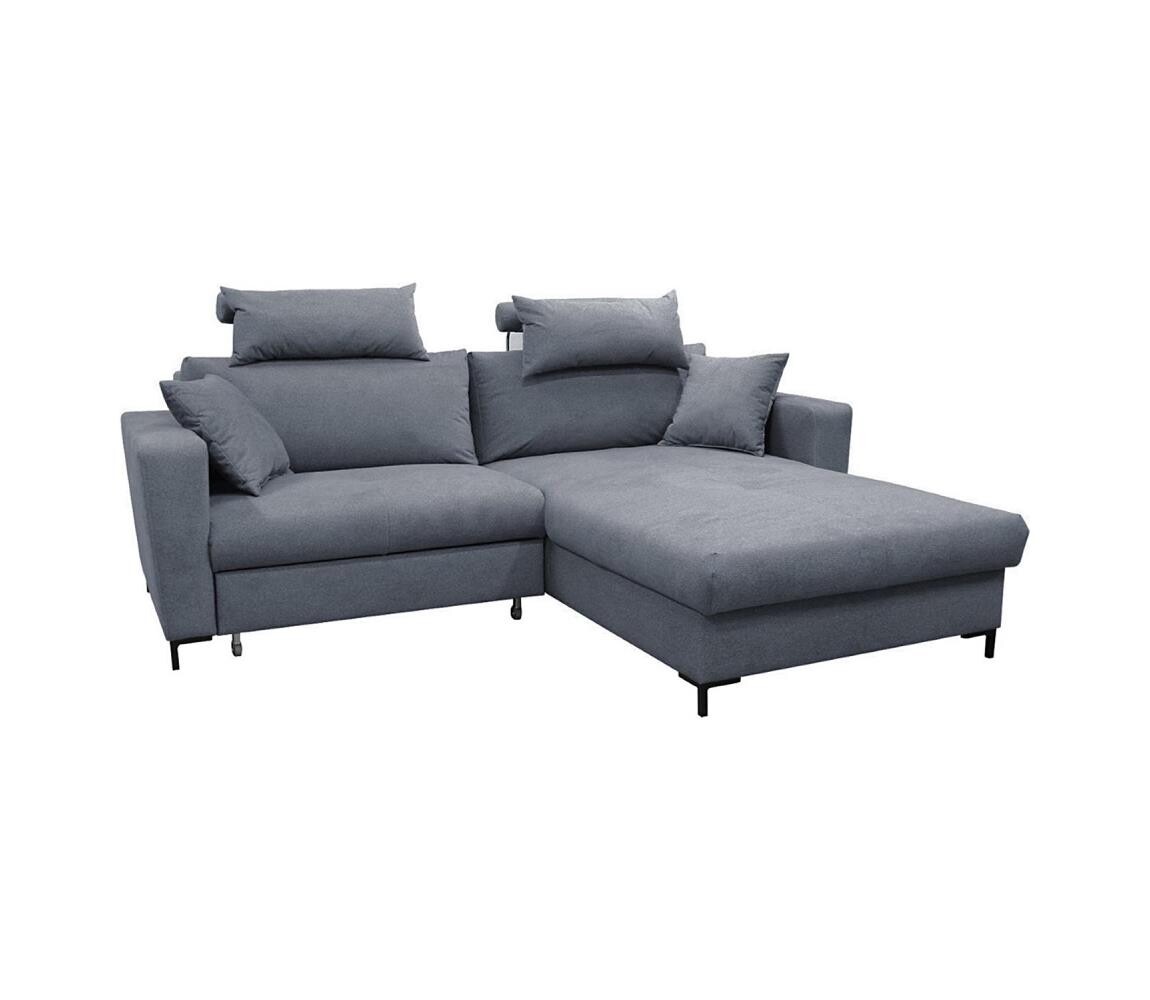 Filex Rozkládací rohová sedací souprava s úlož. prostorem do L HORTA pravá tmavě šedá