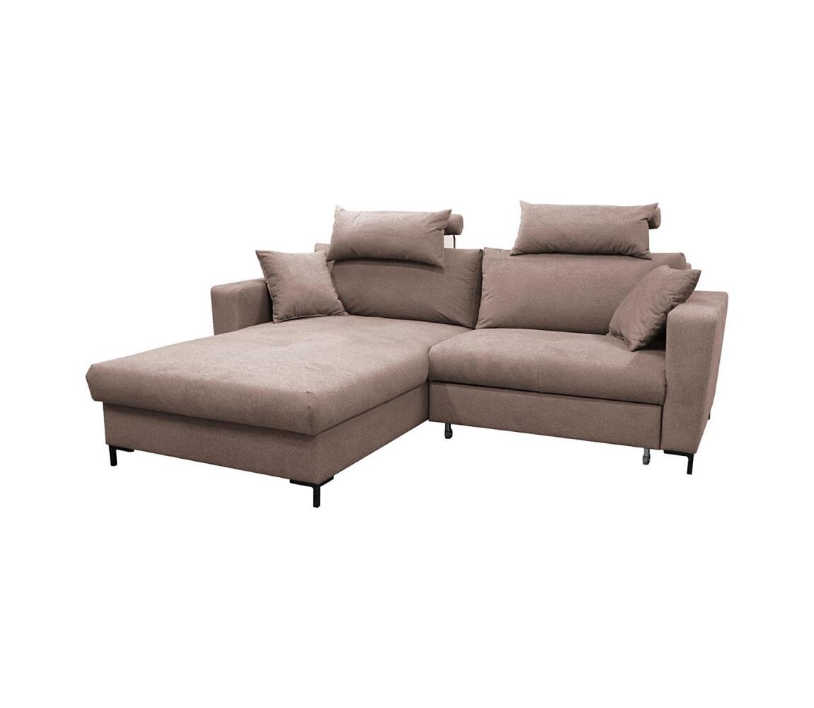 Filex Rozkládací rohová sedací souprava s úložným prostorem do L HORTA levá růžová