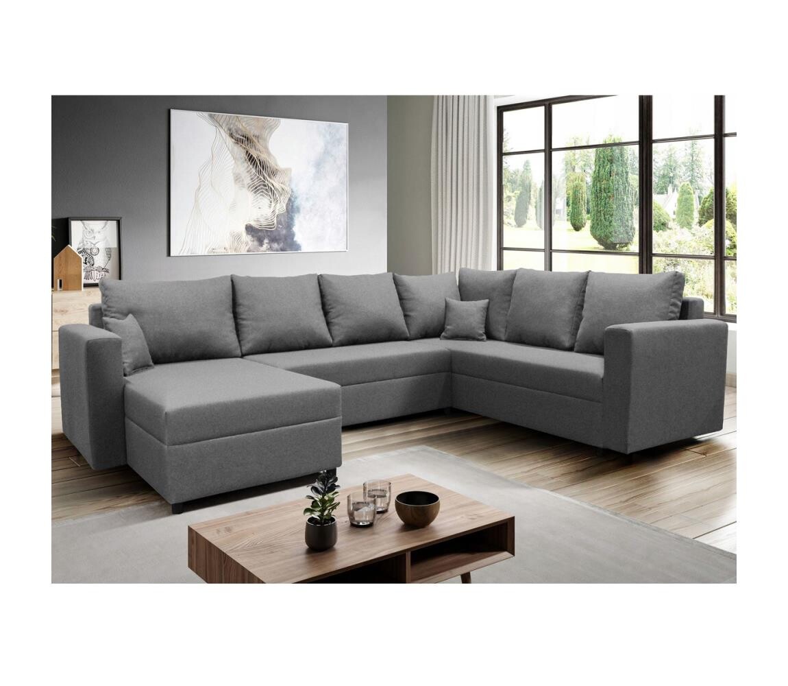 Filex Univerzální rozkládací rohová sedací souprava s úložným prostorem do U SEYA šedá
