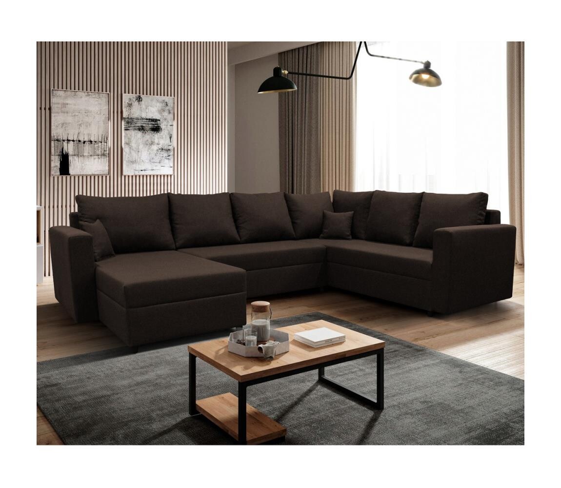 Filex Univerzální rozkládací rohová sedací souprava s úlož. prostorem do U SEYA hnědá