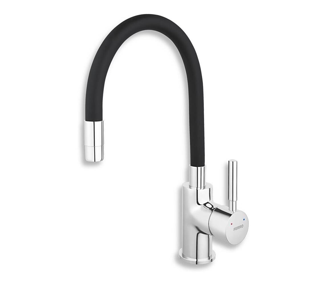 Novaservis Novaservis - Dřezová baterie s flexibilním ramínkem lesklý chrom/matná černá