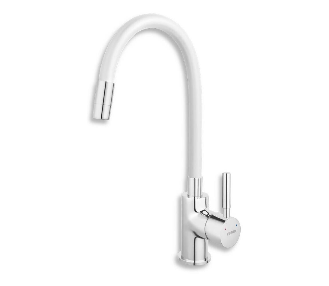 Novaservis Novaservis - Dřezová baterie s flexibilním ramínkem lesklý chrom/bílá