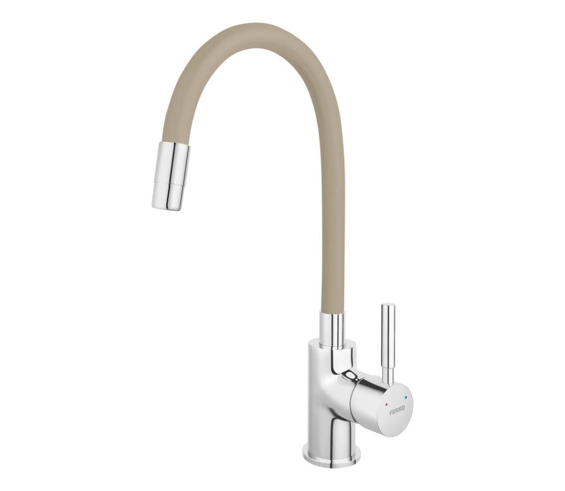 Novaservis Novaservis - Dřezová baterie s flexibilním ramínkem lesklý chrom/béžová