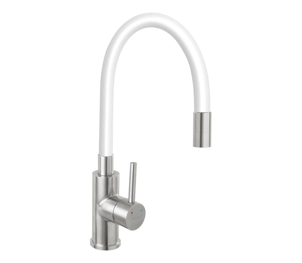 Novaservis Novaservis - Dřezová baterie s flexibilním ramínkem nerez/bílá