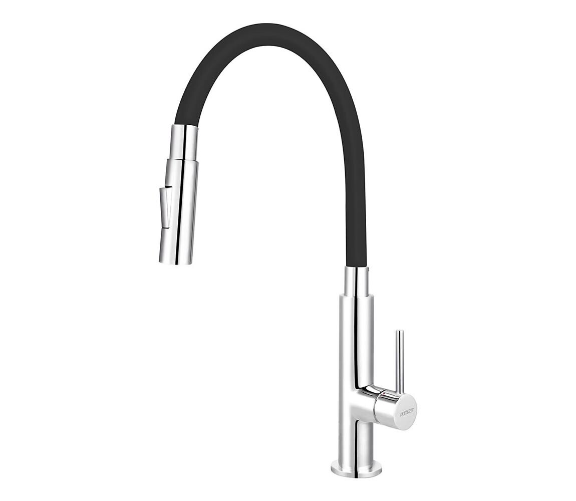 Novaservis Novaservis - Dřezová baterie s flexibilním ramínkem lesklý chrom/černá