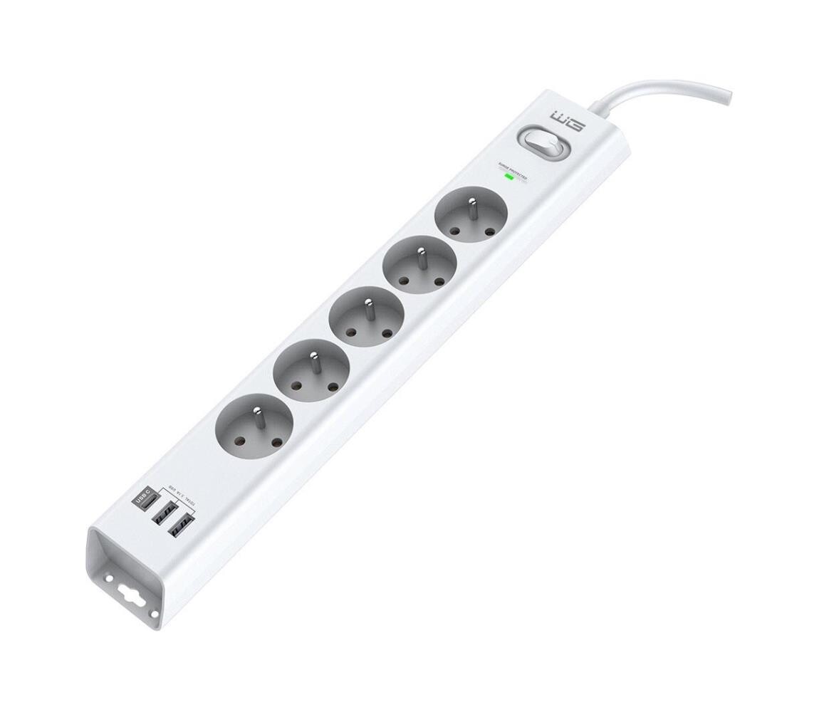 Winner Group Winner Group - Přepěťová ochrana 5Z + 2xUSB-A + 1xUSB-C bílá