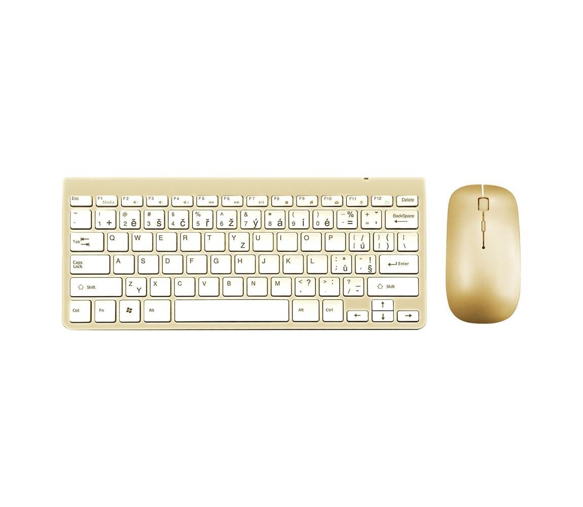 Winner Group Winner Group - Bezdrátová klávesnice a myš s CZ/SK lokalizací 2xAAA + 1xAA zlatá