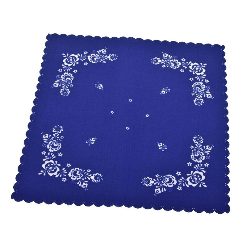 Prostírka celoroční, Folk podklad modrý, 40 x 40 cm